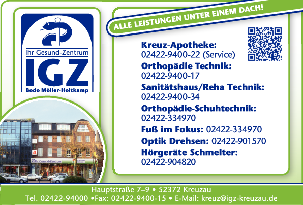 Anzeige Kreuz Apotheke im IGZ